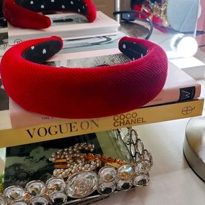 Lele Sadoughi Red Padded Corduroy Headband